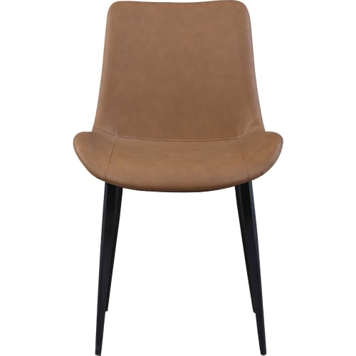 Mary Curved Dining Chair in Rust PVC & Black Steel (Set of 4)